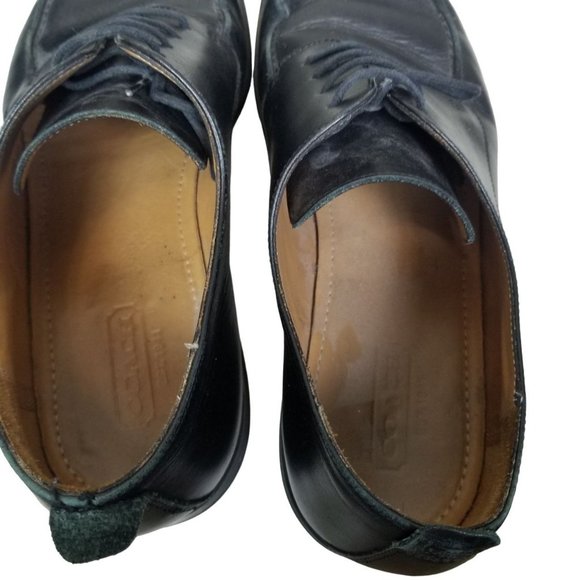 Coach Mens 9 Black Leather Lace Up Apron Toe Carle - Picture 10 of 11
